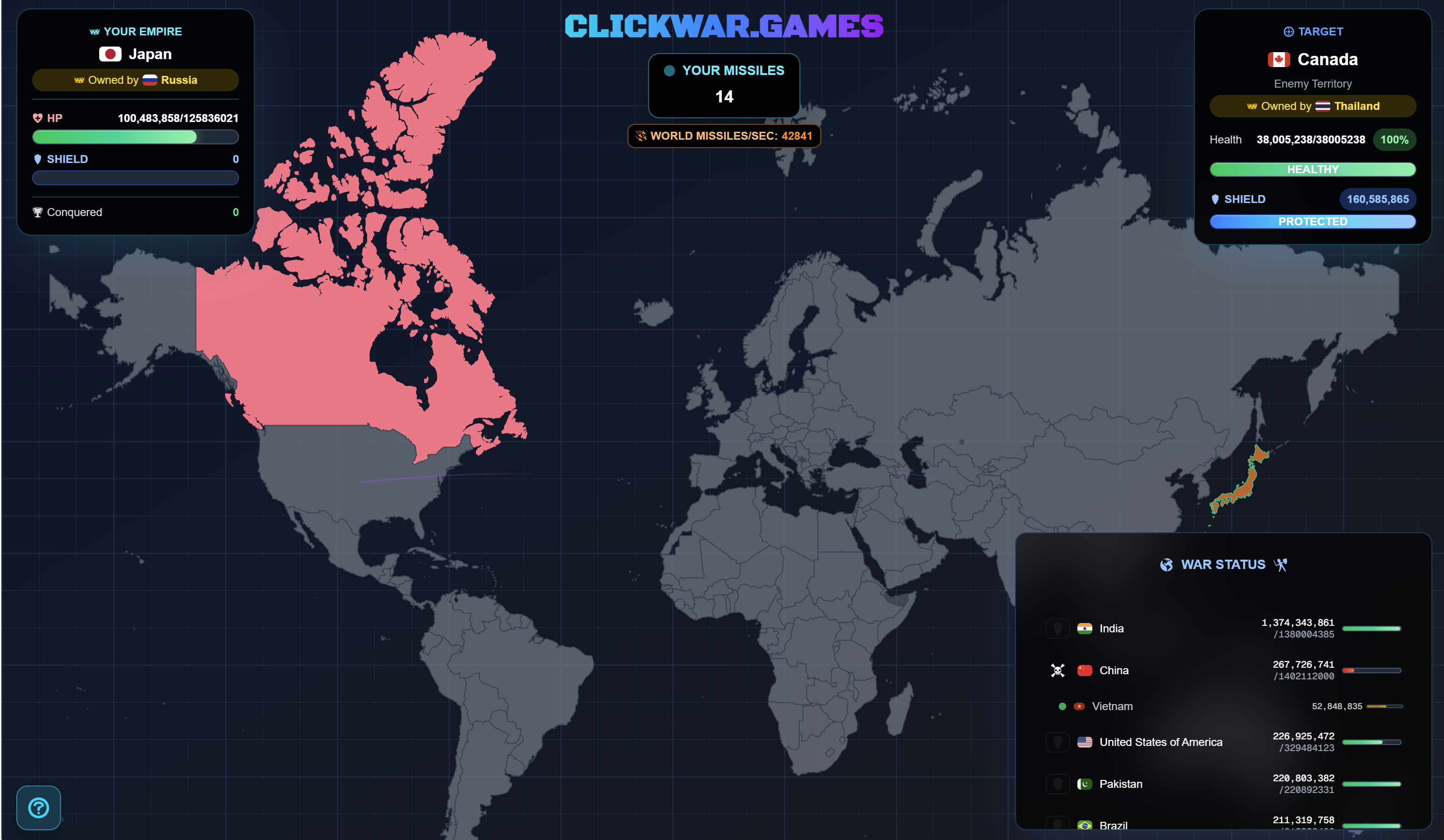 ClickWar Game Screenshot